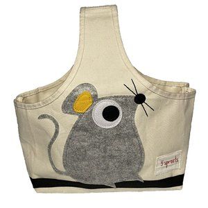 Mouse Canvas Caddy crafts, nursery, office supplies, etc, 3 Sprouts Lined Cotton